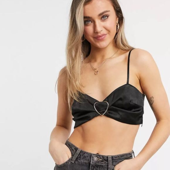 🆕 Lola May:UK 10/US 8: Black Bralette with Gold Toned Buckle - Picture 1 of 14